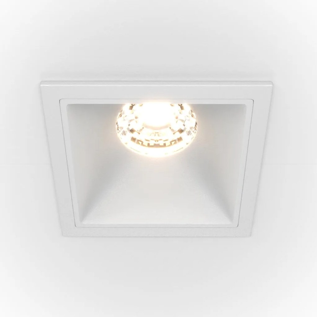 Spot LED incastrabil design tehnic Alpha alb, 6,5x6,5cm, 3000K