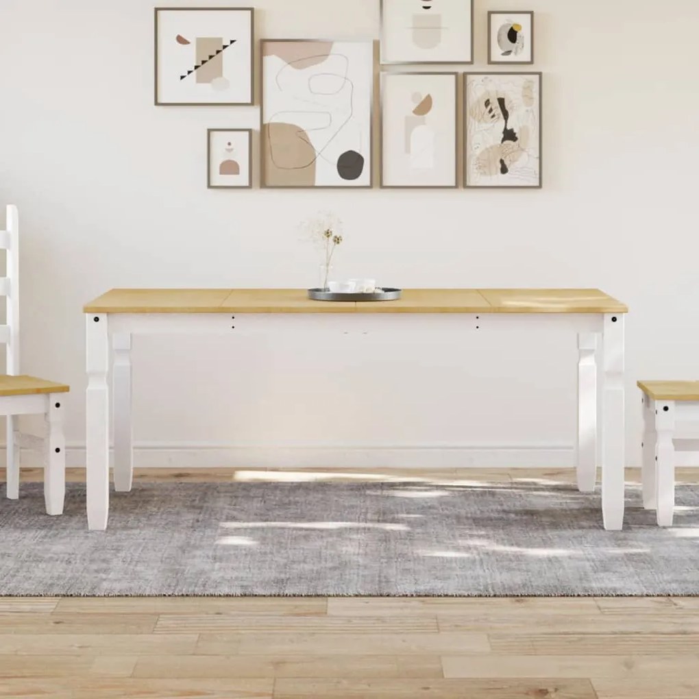 vidaXL Masă de sufragerie &quot;Corona&quot;, alb 180x90x75 cm lemn masiv de pin