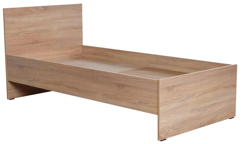 Pat de o persoană 90 cm Krynalona 1 (cu somieră) (stejar sonoma). 1108499