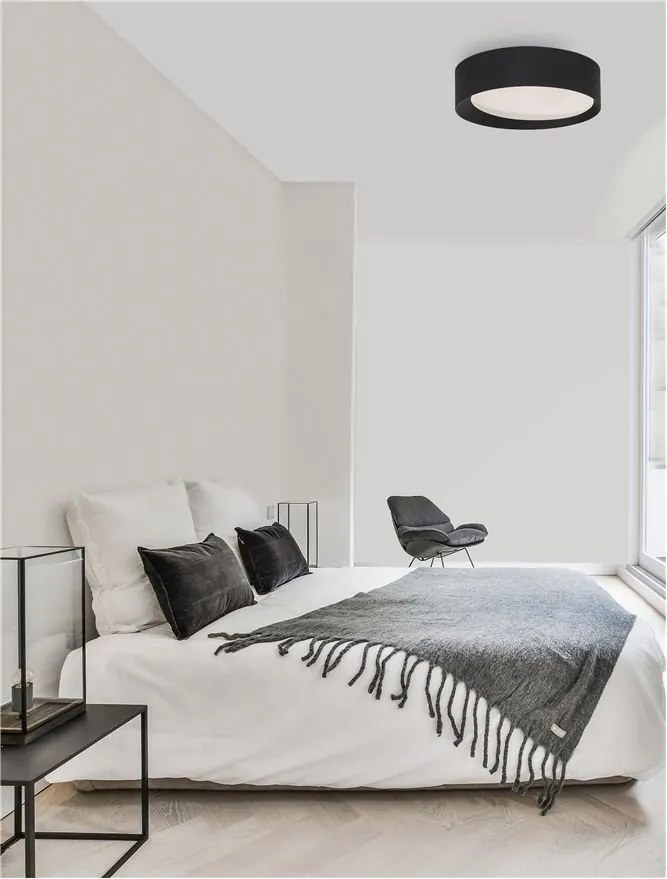 Plafoniera LED dimabila design modern OBY neagra 60cm