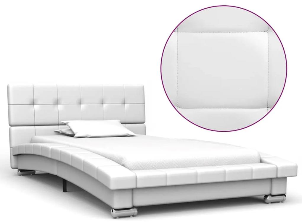 280622 vidaXL Cadru de pat, alb, 200 x 90 cm, piele artificială