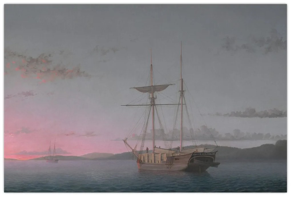 Tablou - Fitz Henry Lane, Lumber Schooners at Evening on Penobscot Bay, reproducere (90x60 cm)