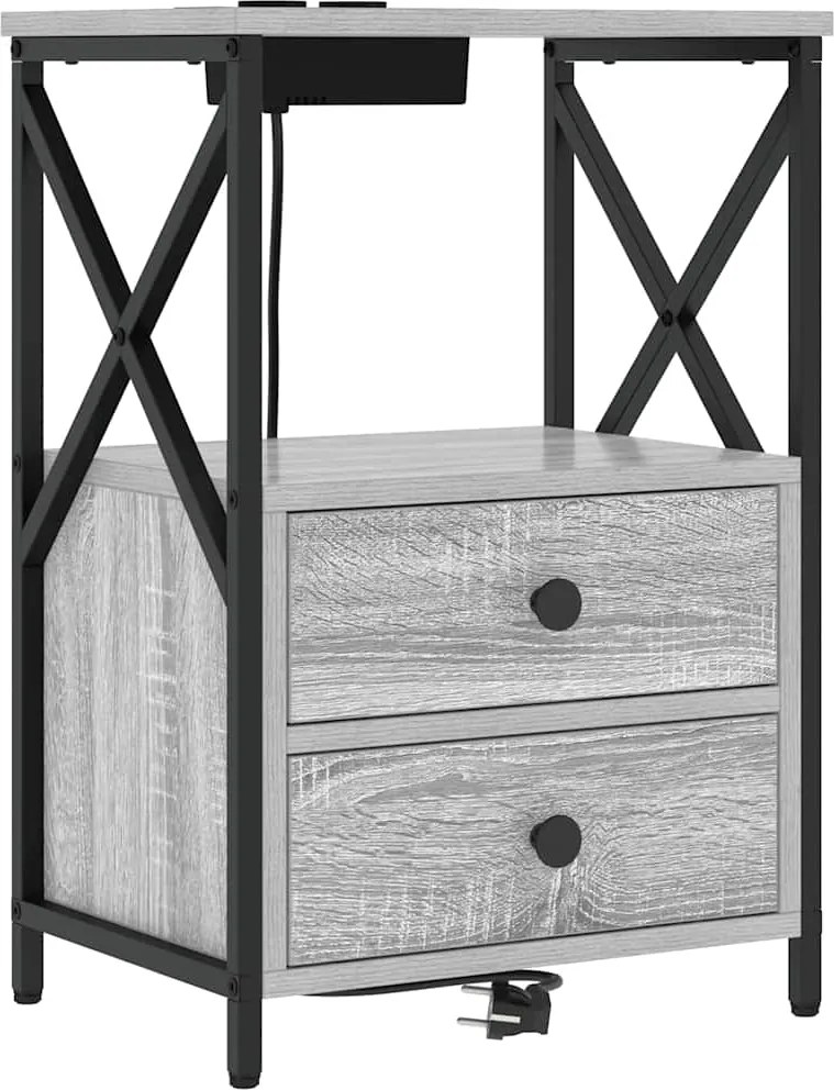 vidaXL Dulap de noapte Gri Sonoma 40 x 31 x 60 cm Lemn compozit
