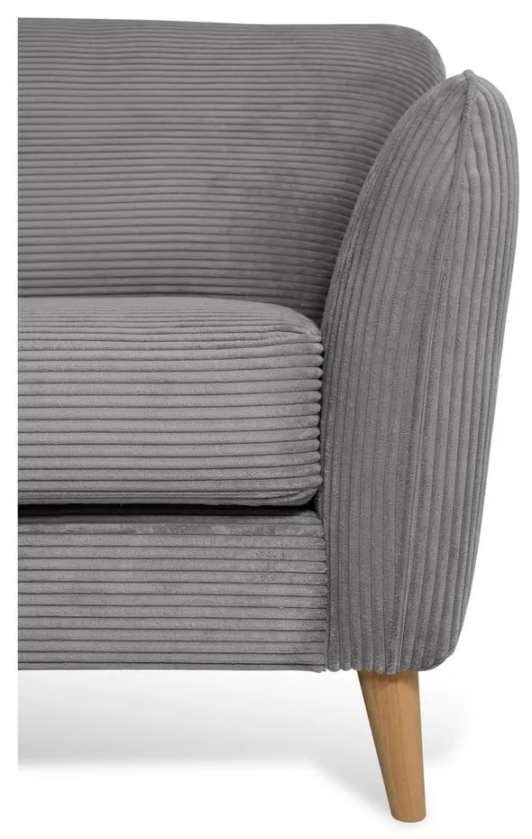 Colțar gri închis cu tapițerie din catifea reiată (cu colț pe partea stângă ) Paris – Scandic