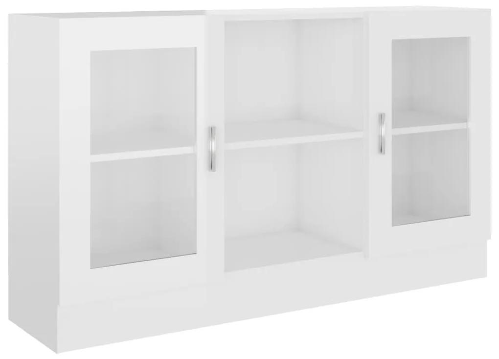 802792 vidaXL Dulap vitrină, alb extralucios, 120x30,5x70 cm, lemn prelucrat