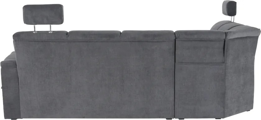 Colţar extensibil, material textil gri, model dreapta, SANTIAGO