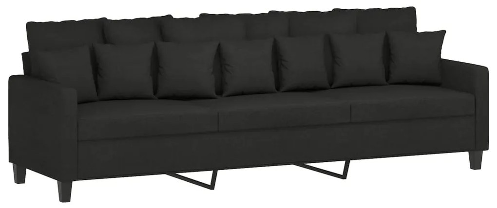 348851 vidaXL Canapea cu 3 locuri, negru, 210 cm, material textil