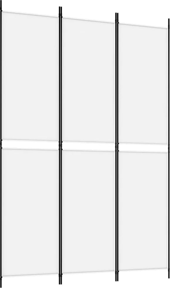 vidaXL Paravan de cameră cu 3 panouri, alb, 150x220 cm, textil