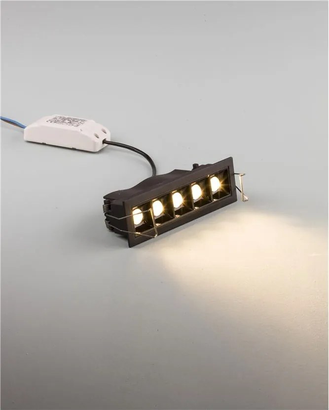 Corp incastrabil tavan fals cu 5 spoturi LED SWAN negru NVL-9232127