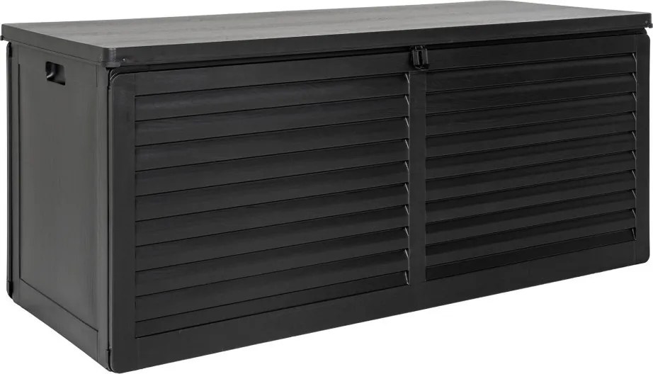 Ladă de grădină Dubrovnik, plastic, negru, 146,5x61x64,5 cm, 490 L