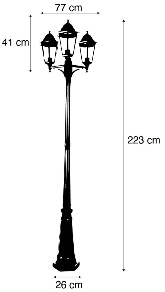 Lanternă rustică de exterior verde închis cu 3 lumini IP44 - New Orleans