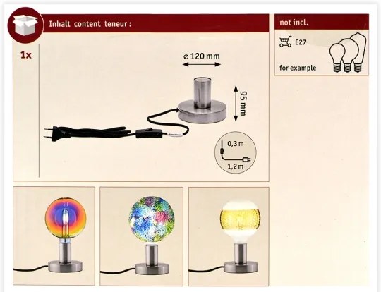 Paulmann 79759 - Lampă de masă HALDOR 1xE27/20W/230V