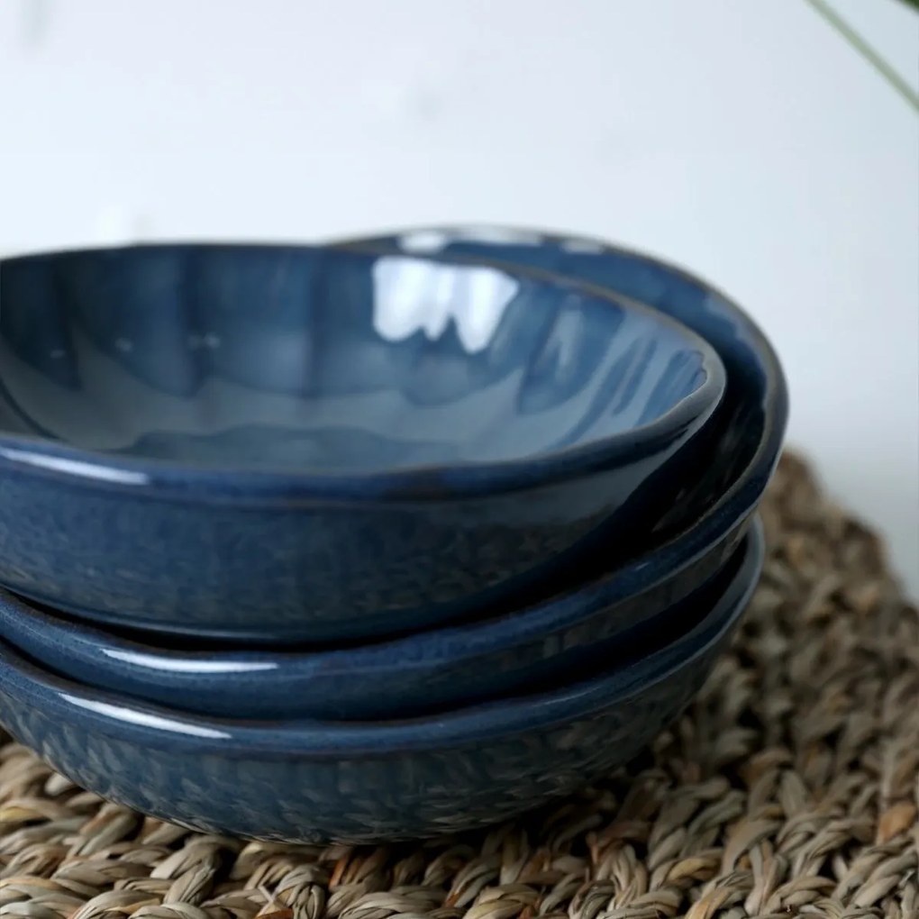 Set de 6 boluri din ceramică Laguna 12 cm,albastru închis