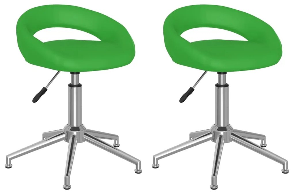 333328 vidaXL Scaune de bucătărie pivotante, 2 buc. verde, piele artificială
