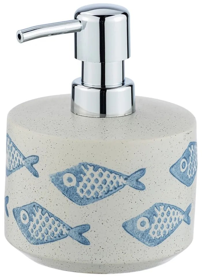 Dozator ceramică pentru săpun Wenko Aquamarin, 475 ml, alb - albastru