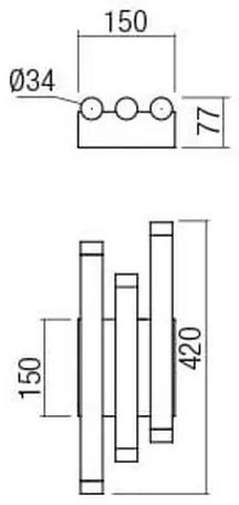 Aplică LED Redo 01-2037 MADISON 6xLED/4W/230V cupru