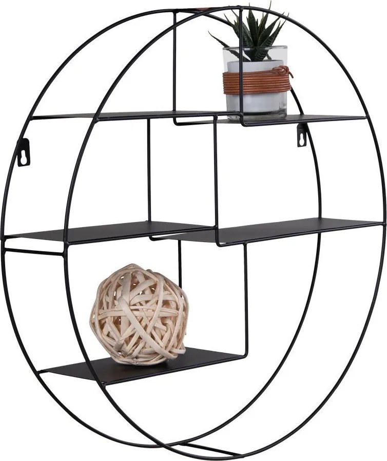 Raft Genk, oțel negru 47x10 cm