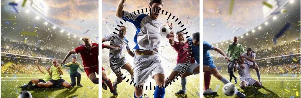 Tablou - Fotbal (cu ceas) (90x30 cm)