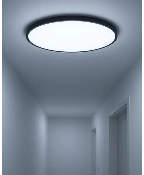 Plafonieră LED, 40 W, 230 V, 3000/4000/6500 K, Ø 50 cm, neagră