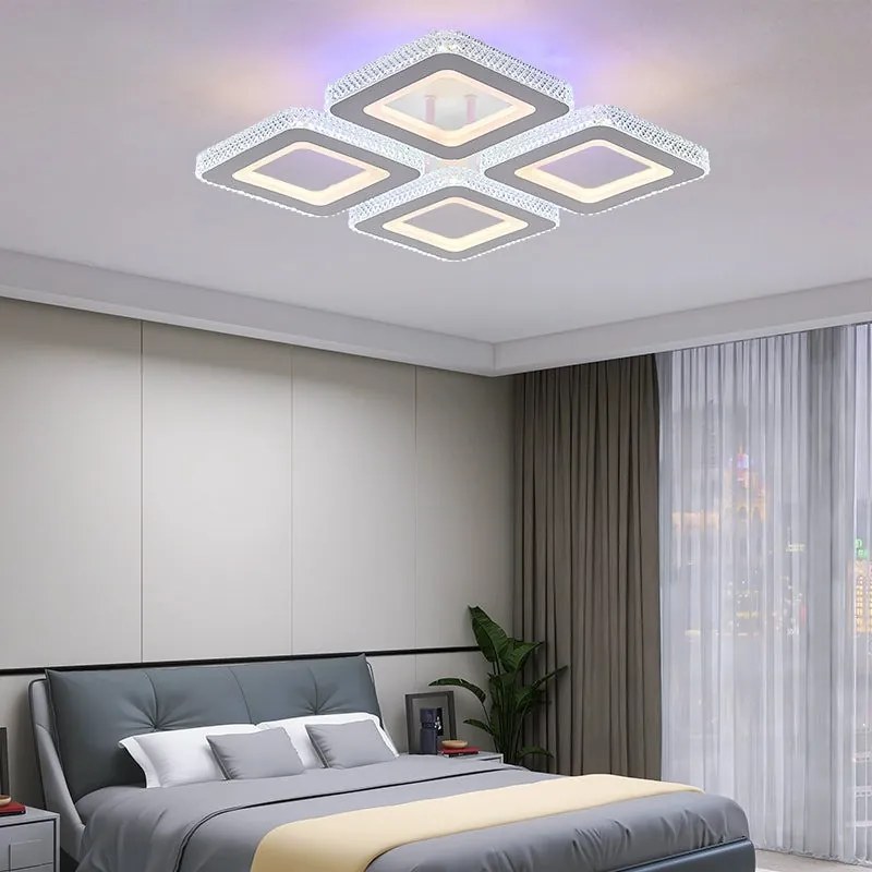 Lustra LED Cu Telecomanda, Elit's,3 Tipuri De Lumina, Intensitate Reglabila, 184W, Alb
