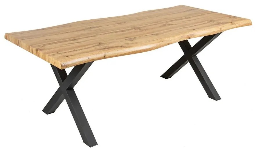 Masa Design Industrial WILD 160cm, aspect stejar salbatic