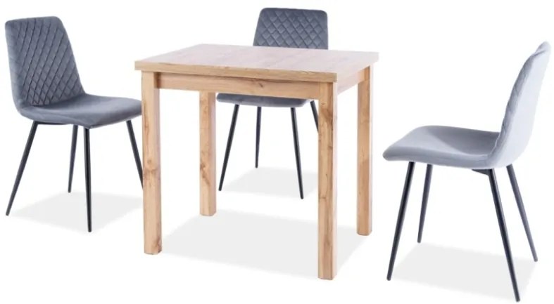 Masă de sufragerie Alfred (stejar + negru) (pentru 4 persoane). 1049841