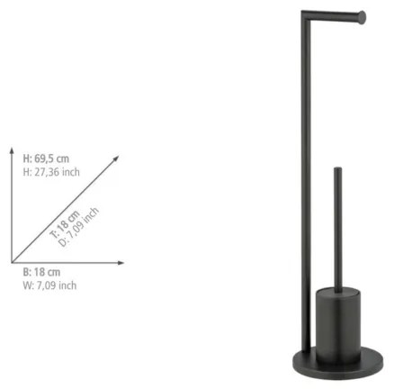 WENKO 25675100 - Set pentru WC FERLA, 18 x 69,5 cm, negru