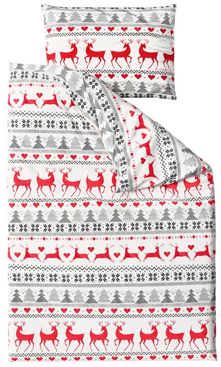 Lenjerie de pat din flanel DEER DREAMS albă Dimensiune lenjerie de pat: 70 x 90 cm | 140 x 200 cm