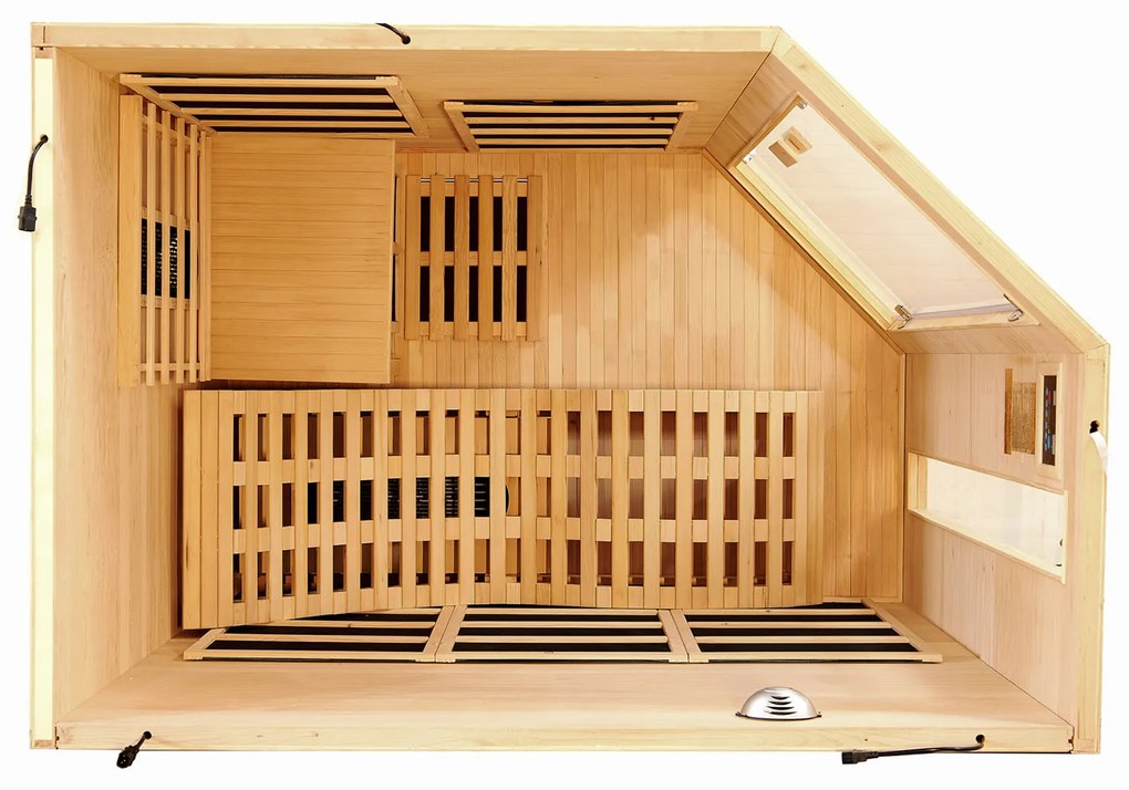Infračervená sauna/ tepelná kabína Kolding s vykurovacím systémom Triplex a drevom Hemlock