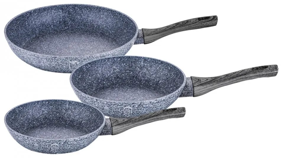 Set tigai marmorate (3 piese) din aluminiu forjat Forest Dark Gray Line Berlinger Haus BH 1579