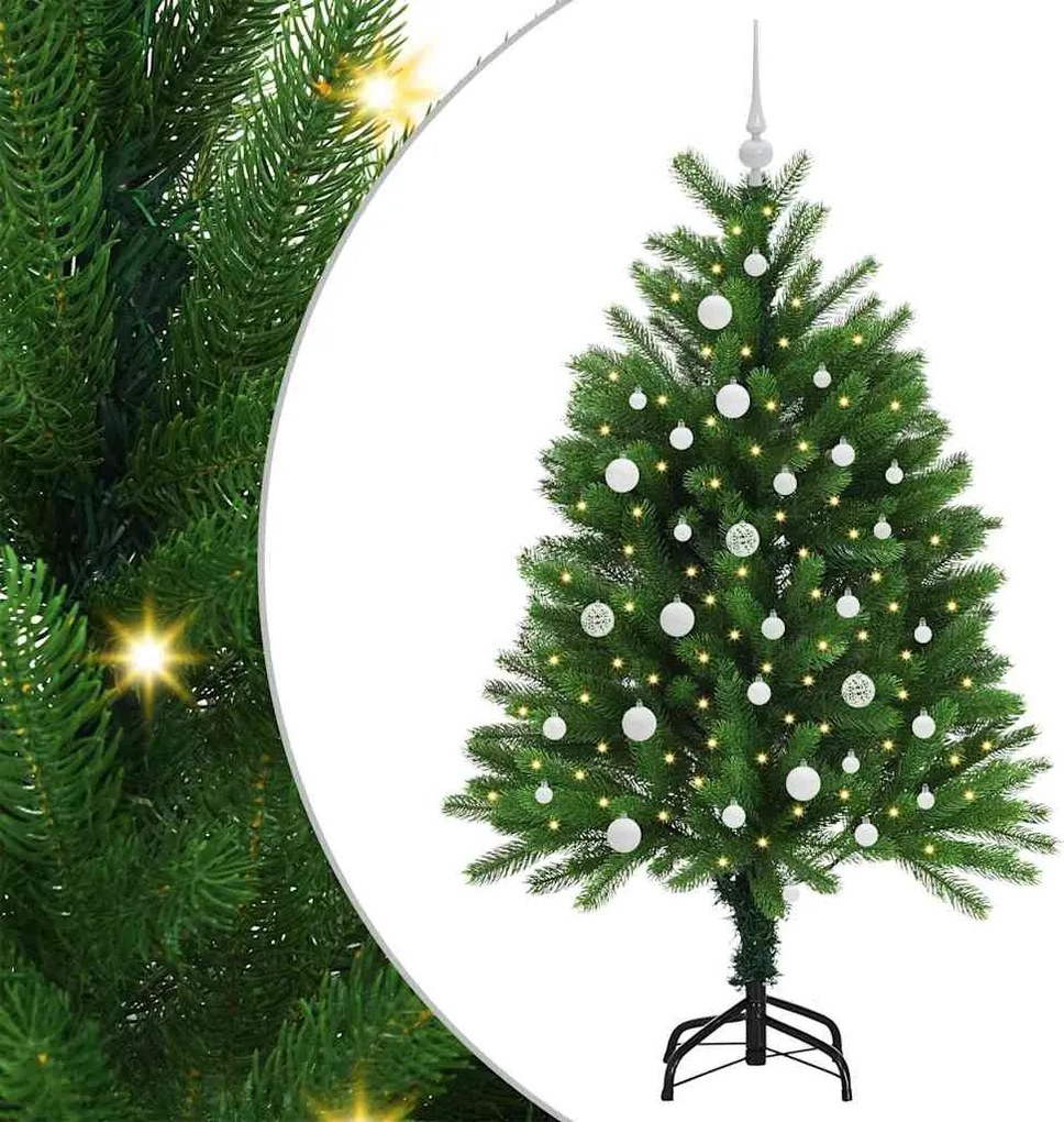 vidaXL Brad de Crăciun cu 150 LED cu suport Verde 120 cm PE