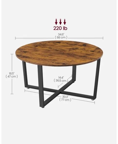 Masă de cafea ELDUR maro/negru