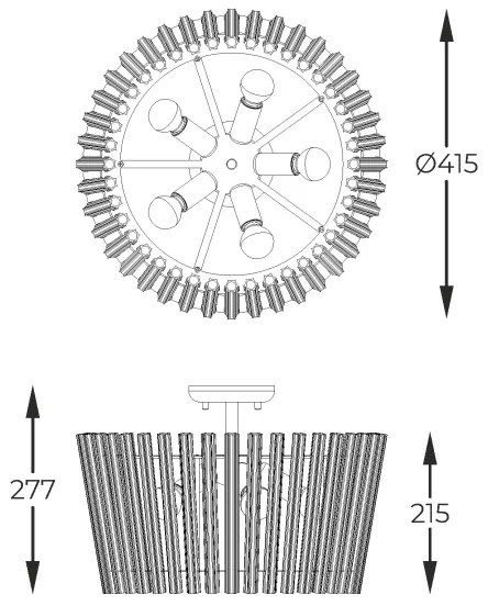 Lustră aplicată Zuma Line C0547-05H-F9AC BACH 5xE14/40W/230V auriu