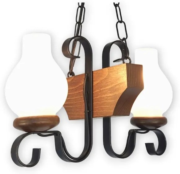 Lustră pe lanț Brilagi QUEEN 2xE14/40W/230V fag/nuc