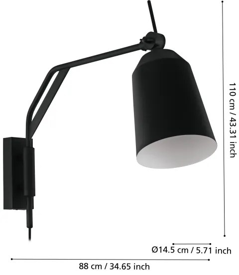 Lampă de perete LORETO 1xE27/40W/230V Eglo 900157