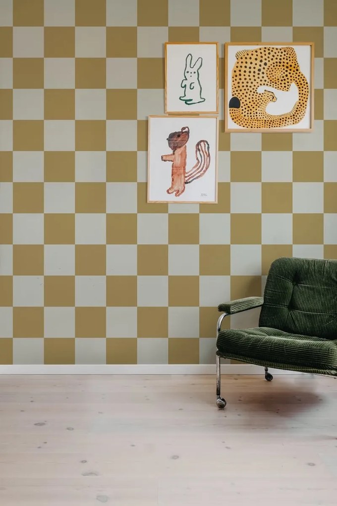 Fototapet, Happy Squares, Mustard, Rebel Walls