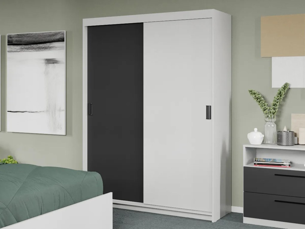 Set mobila dormitor 4 piese Odin Alb/Antracit C37