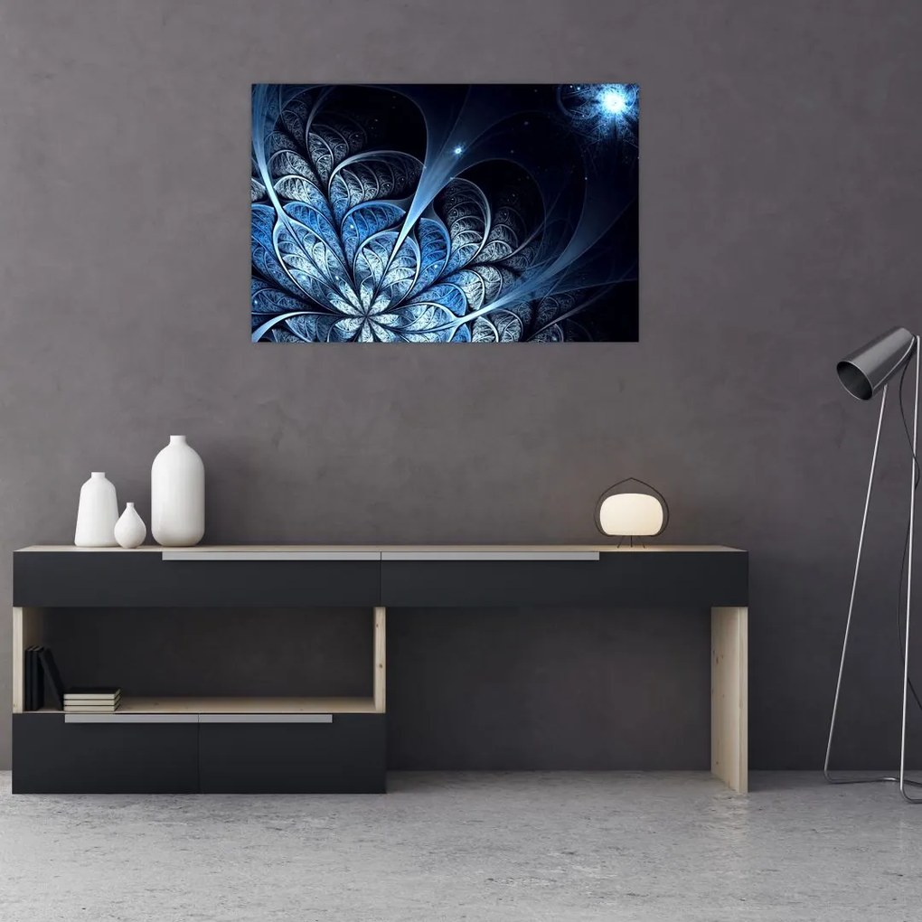 Tablou - Floare albastru închis (90x60 cm)