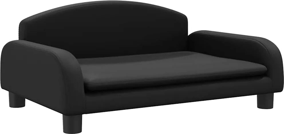 vidaXL Canapea pentru copii, negru, 70x45x30 cm, piele ecologică