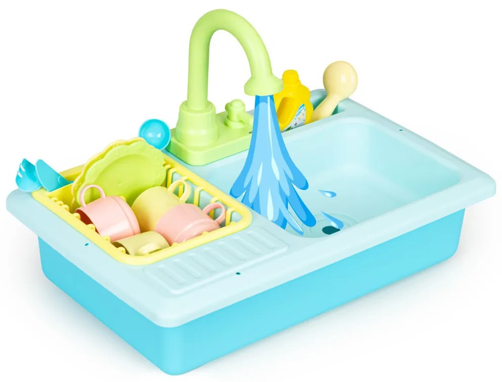 Chiuvetă de bucătărie umplută cu apă cu robinet 12 jucării suplimentare pentru copii
