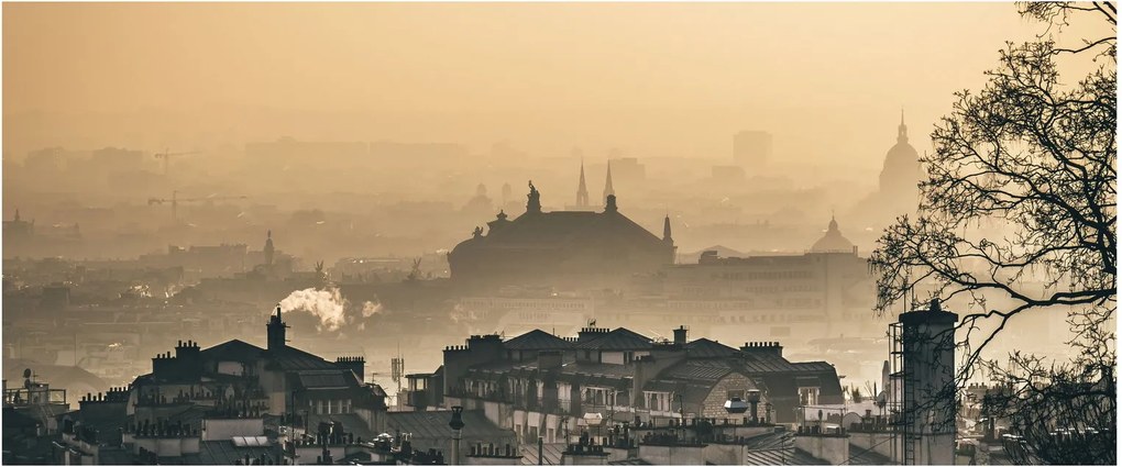 Tablou - Orașul în ceață (120x50 cm)