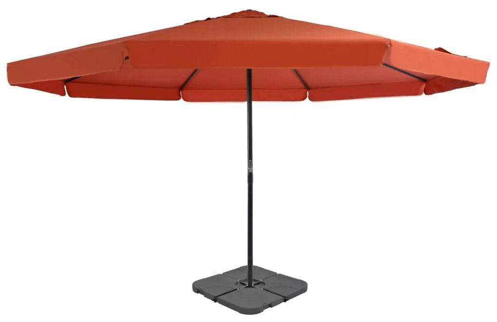 vidaXL Umbrelă de soare de grădină, bază portabilă, cărămiziu