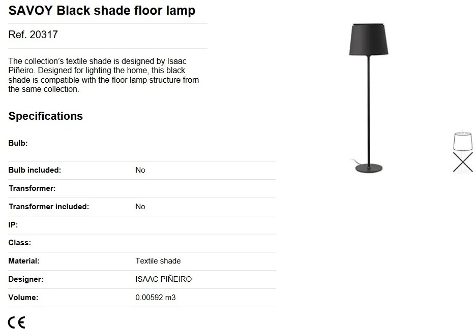 Lampadar / Lampa de podea moderna design elegant SAVOY neagra