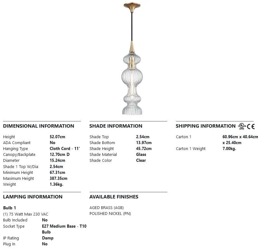 Pendul design deosebit POMFRET alama antichizata
