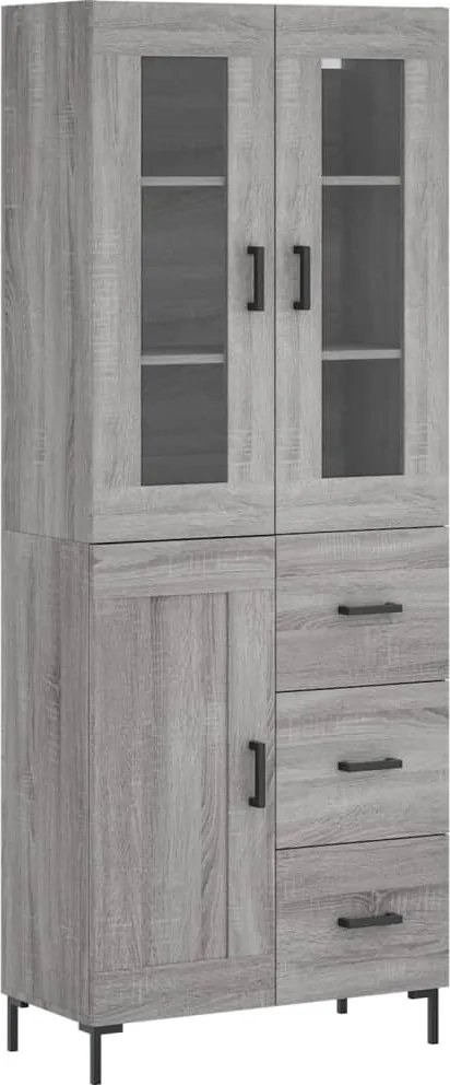 vidaXL Dulap înalt, gri sonoma, 69,5x34x180 cm, lemn compozit