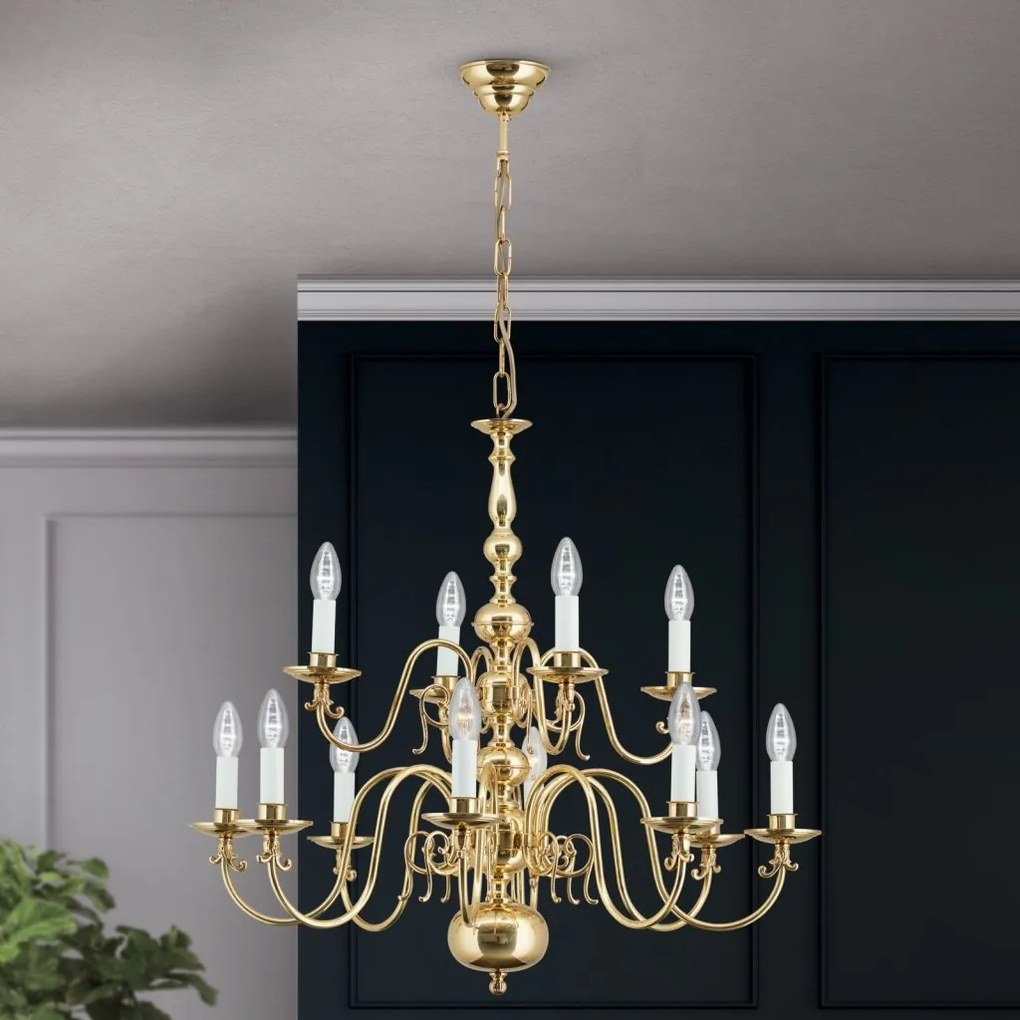 Candelabru 12 brate design clasic FLAMISCH, alama lucioasa