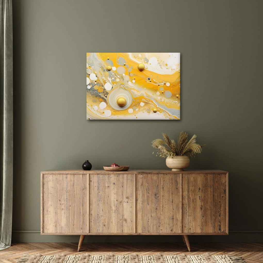 Tablou - fundal abstract cu decor de aur (70x50 cm)