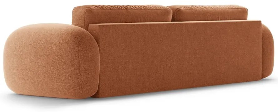 Canapea cărămizie extensibilă/cu spațiu de depozitare cu tapițerie din chenille 262 cm Tonale – Cosmopolitan Design