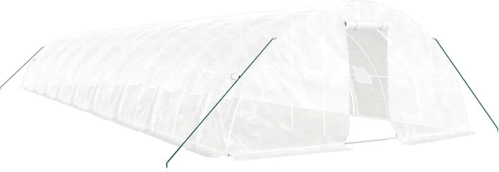 vidaXL Seră cu cadru din oțel, alb, 90 m², 18x5x2,3 m