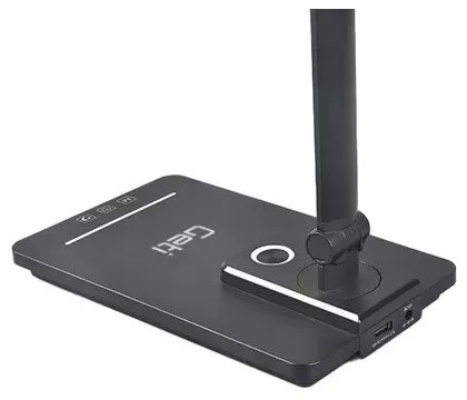 Lampă LED dimabilă de masă cu USB LED/9W/230V 3000K/4000K/5500K negru